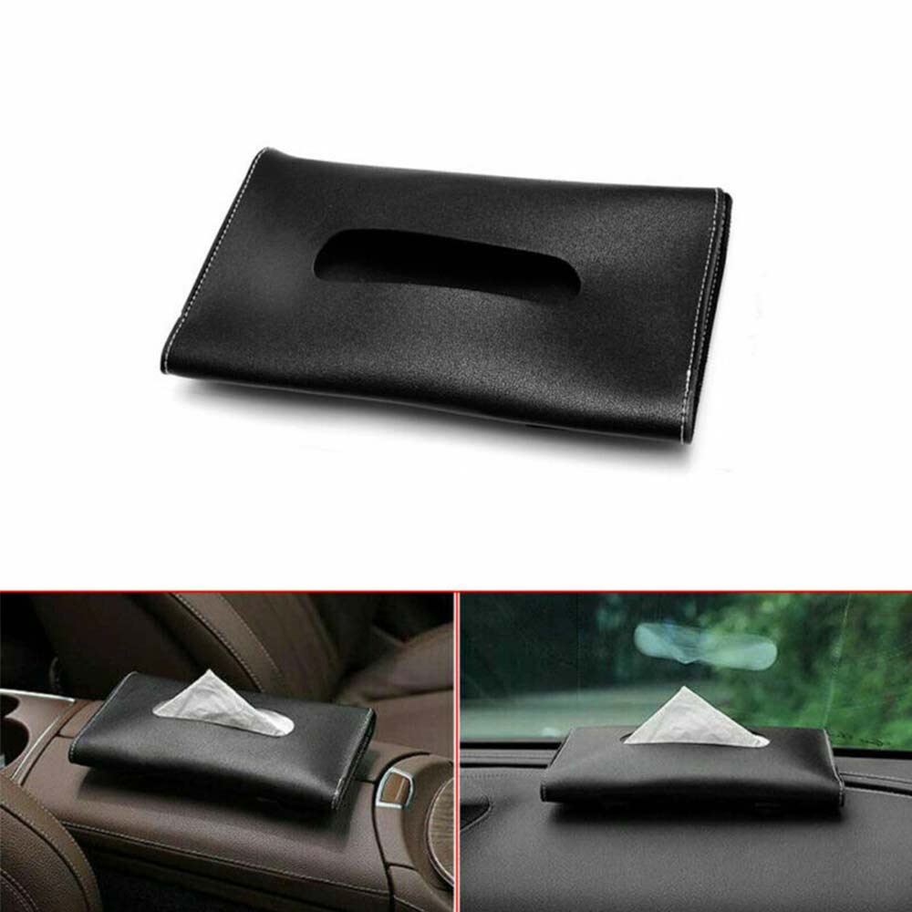 Car Interior Sun Visor Tissue Box Paper Towel Case Strap Napkin Holder