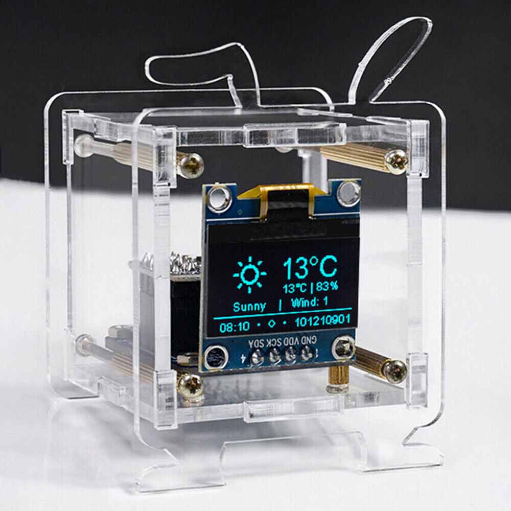 ESP8266 DIY Electronic Kit OLED Display Mini Clock + Shell DIY Soldering Project