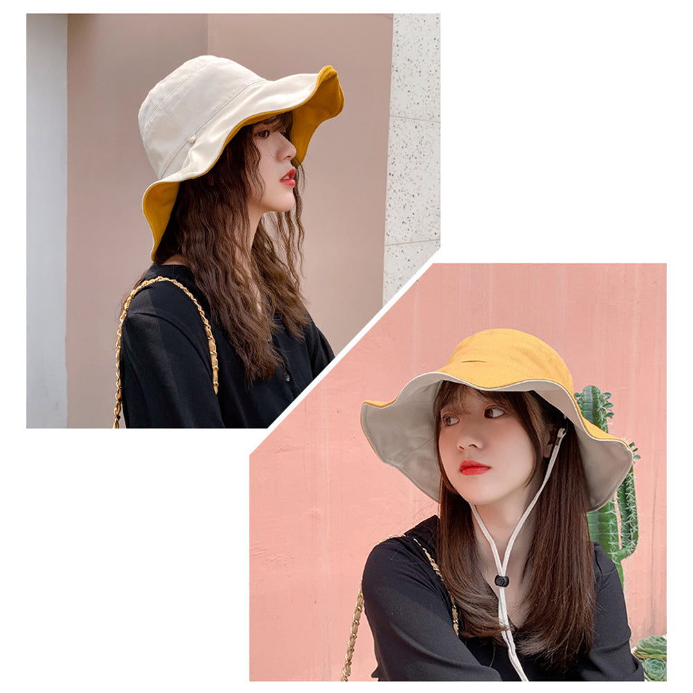 Women Men Bucket Hat Unisex Cap Cotton Fishing Hiking Camping Outdoor Sun Beach