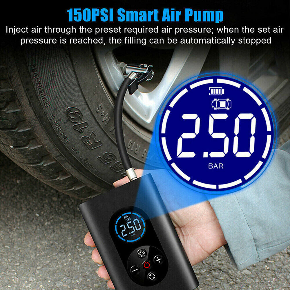 Cordless Air Compressor Tyre Inflator Car Bike Ball Motorcycle Electric Pump