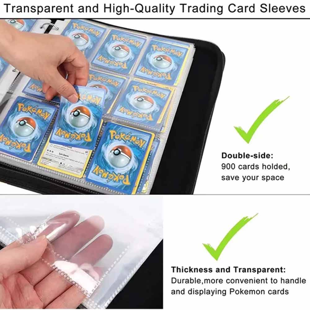 900 Cards Pocket Trading Card Binder 9 Pocket Trading Card Album Folder Case