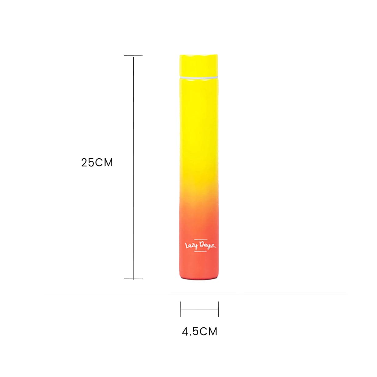 Lazy Dayz 300ml Slimline Insulated Drink Bottle - Yellow Peach Ombre
