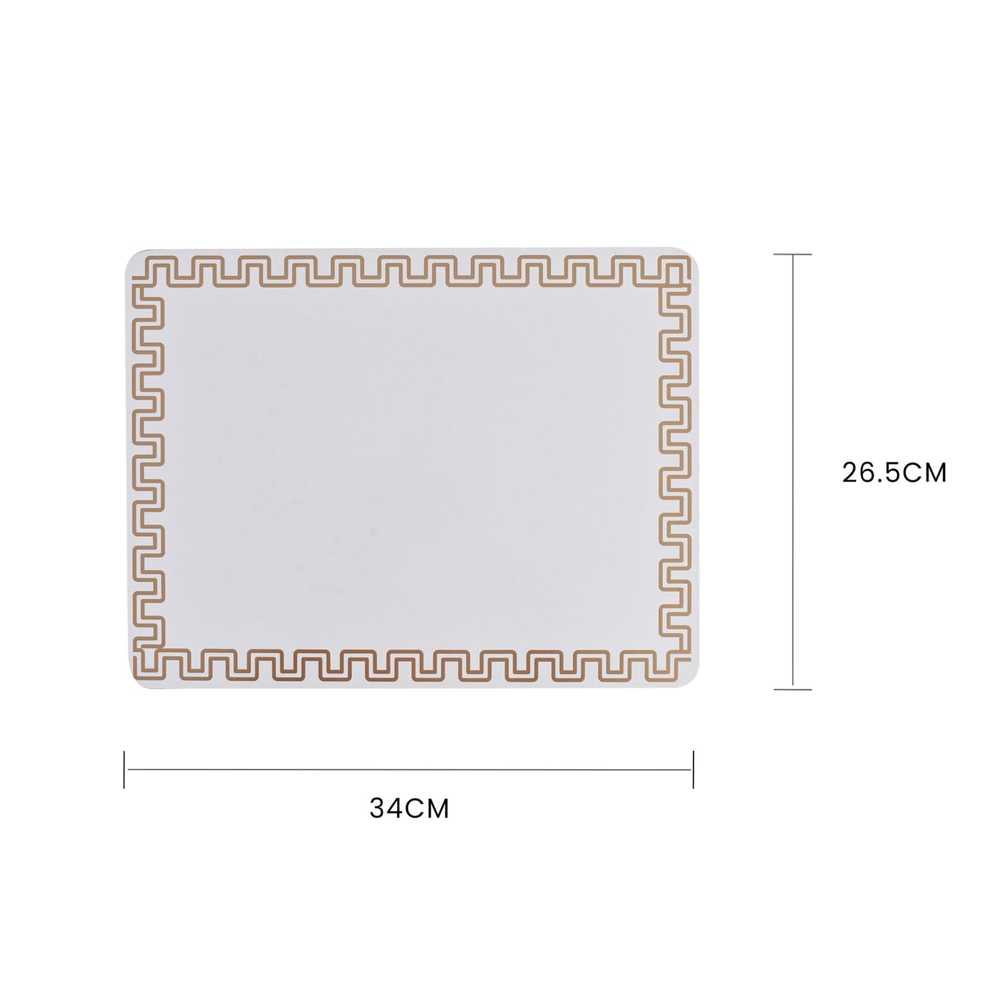 Clevinger 8 pcs MDF Placemats and Coasters Gold Border