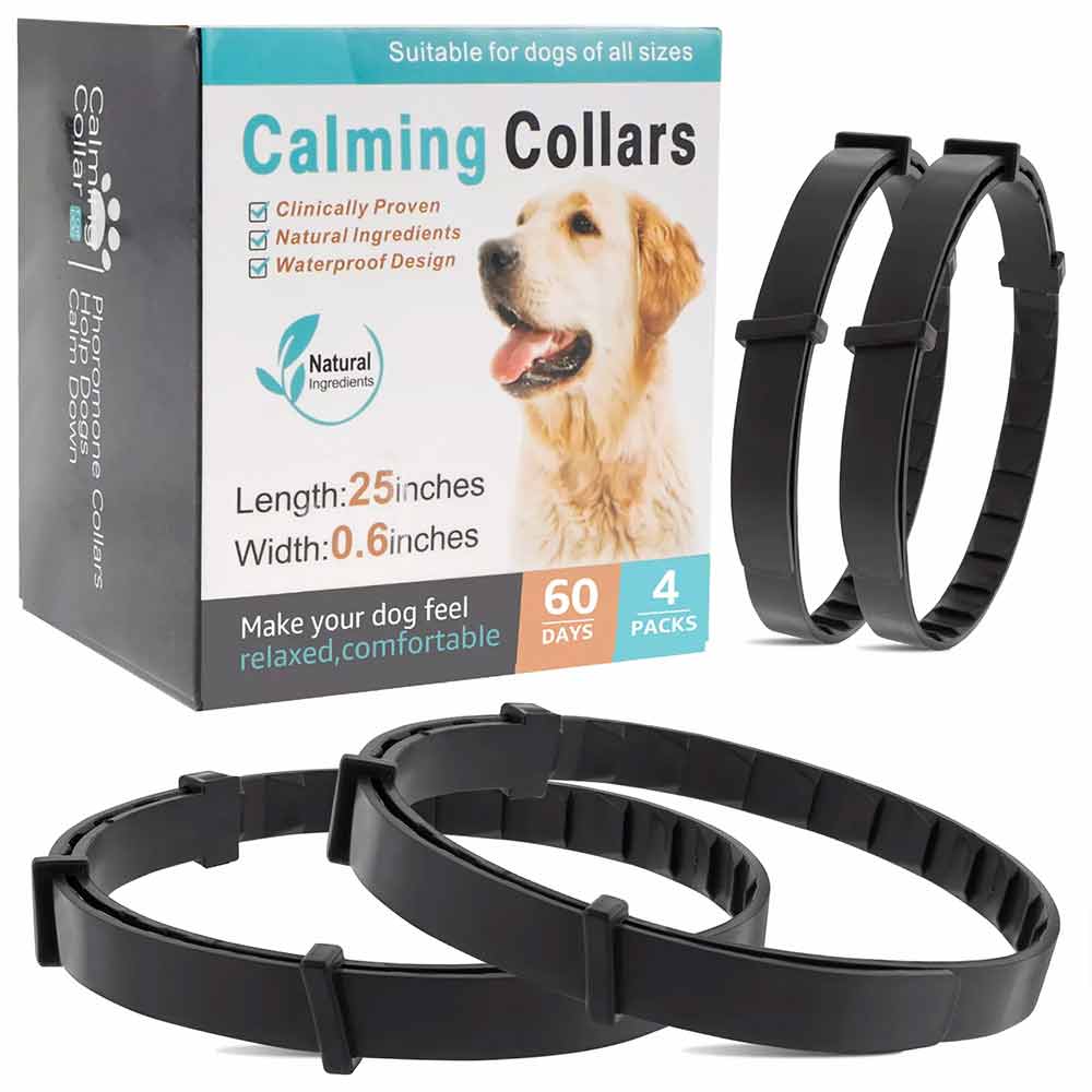 4-Pack Dog & Cat Calming Collars – 60-Day Pheromone Relief for Anxiety, Travel & Storm Stress
