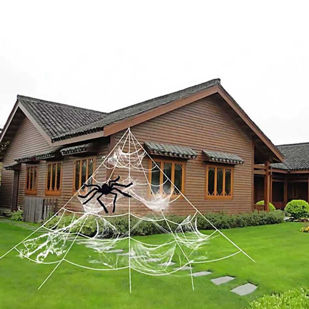5M Giant Spider Web Halloween Decoration Haunted House Prop Indoor Outdoor Party