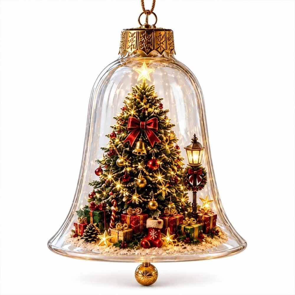 Christmas LED Story Ornament – Glowing Mini Holiday Scene, Hanging & Tabletop