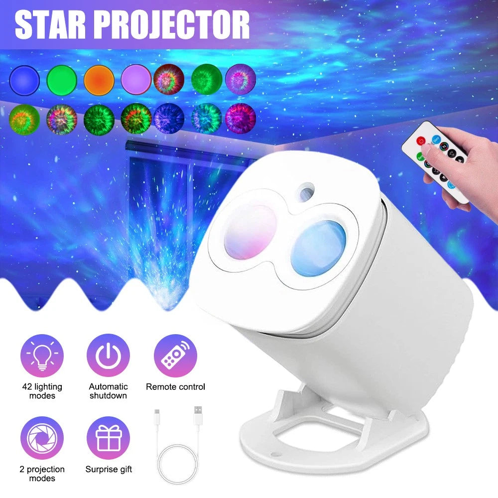 Smart Nebula Galaxy Projector Starry Lamp - Remote Control Night Light for Ceiling/Wall