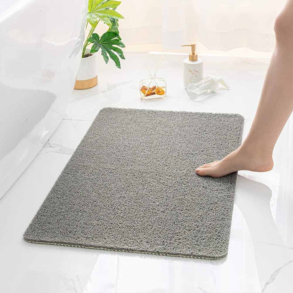 Grey Loofah Shower Mat – Non-Slip, Quick Dry, Super Absorbent & Anti-Mould, 60x40cm
