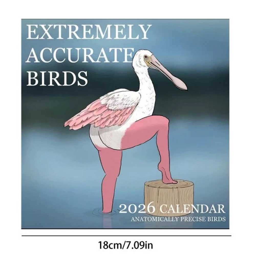 2026 Calendar of Extremely Accurate Birds - Illustrated Gift Wall Calendar
