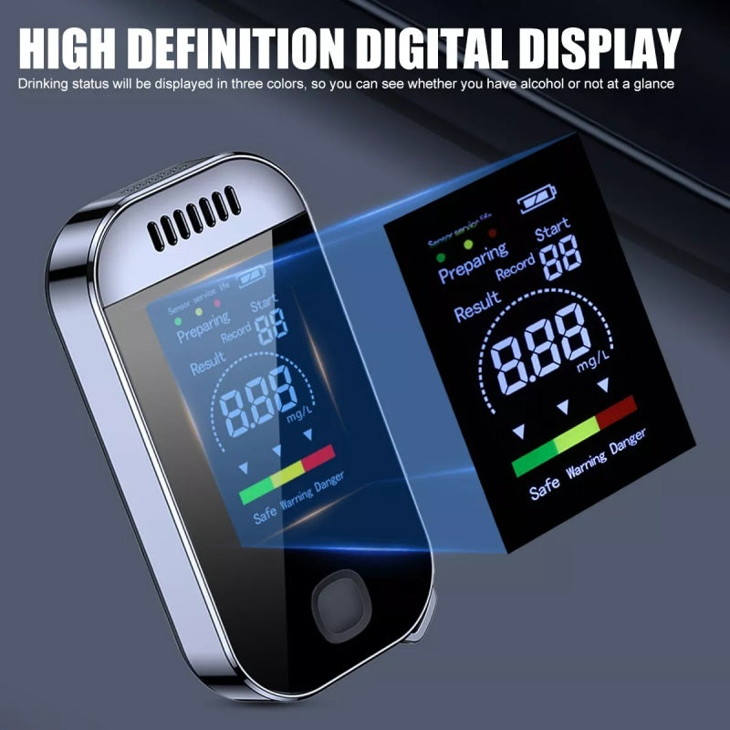 Professional LCD Digital Breath Alcohol Tester – Police-Grade Portable Breathalyzer with Data Memory