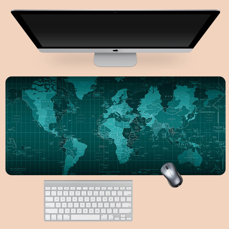 World Map Gaming Desk Mat – 90x40cm Large Non-Slip Mouse & Keyboard Pad