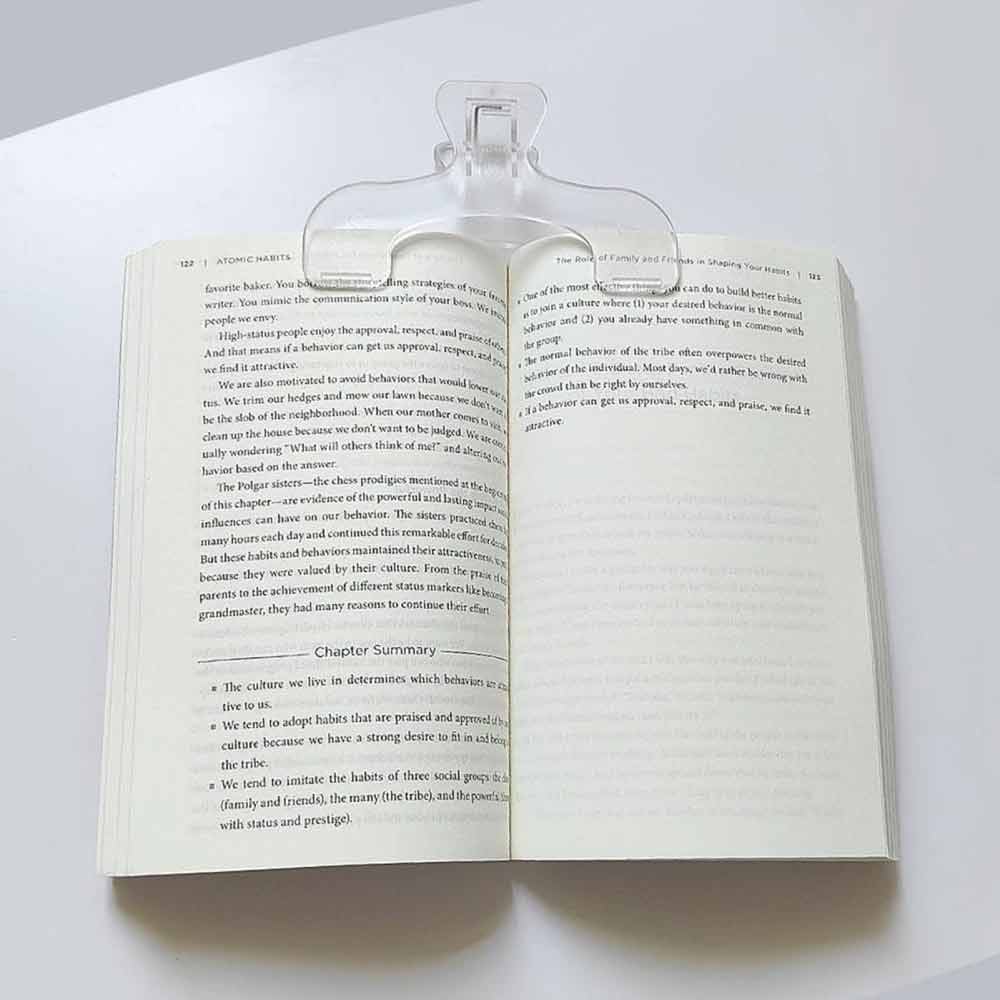 5pcs Book Page Holder Clip Clear Page Holder For Reading Binder Clip Book Opener