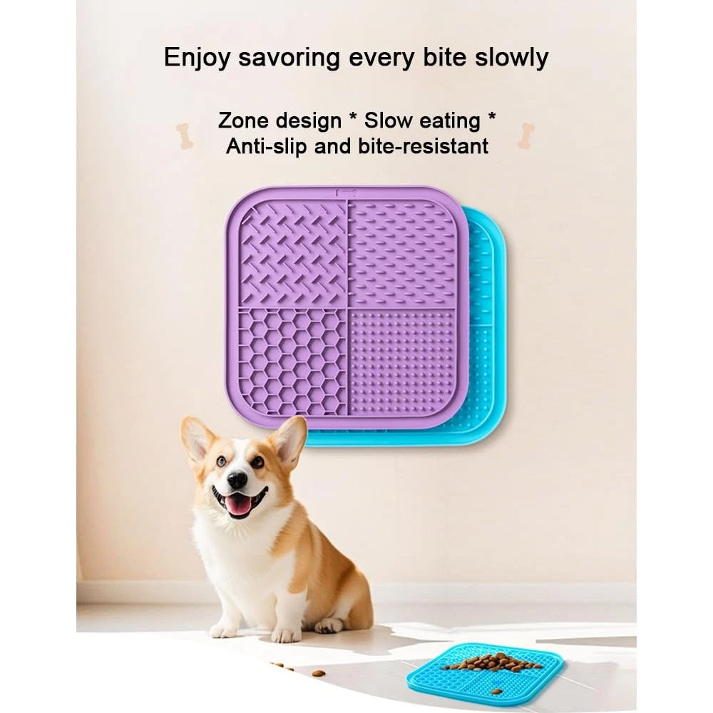 3 Pack Pet Lick Mat – Food-Grade Silicone Slow Feeder with Suction Cups
