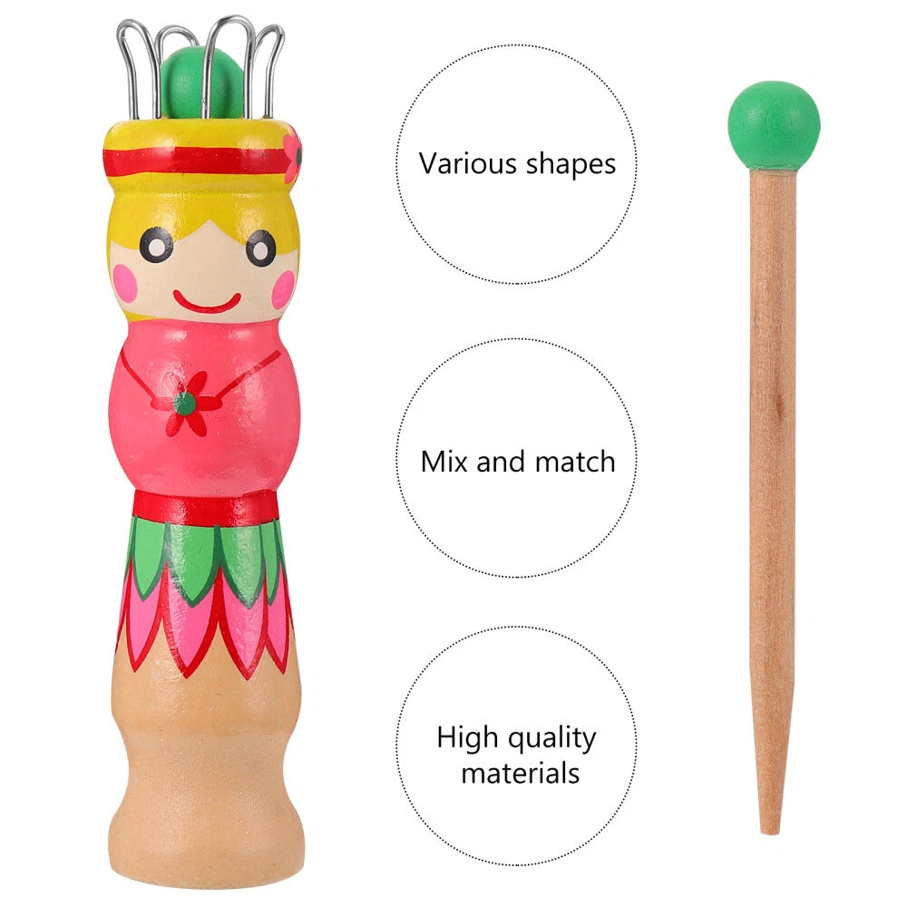 Large Wooden Knitting Spool Doll – French Knitting & Corking Tool for Beginners, Educational Hand Weaving Craft Kit
