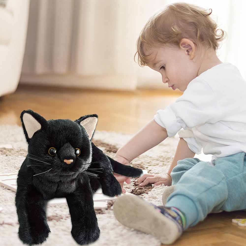 Cat Plush Doll Black Cat Stuffed Animal Doll Cute Cat Doll Birthday Gift