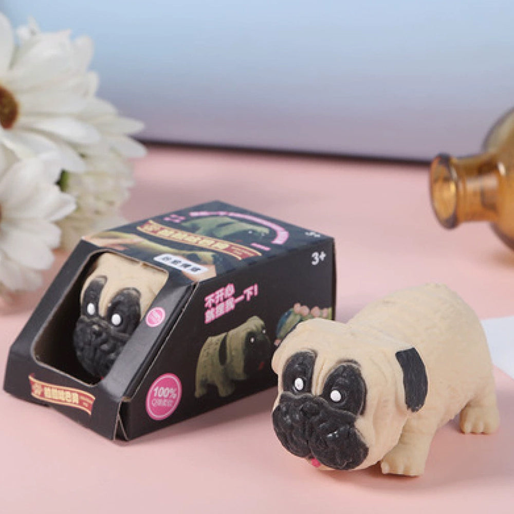 Stretchy Pug Squishy Toy – Fidget Stocking Filler, Sensory Play Gift