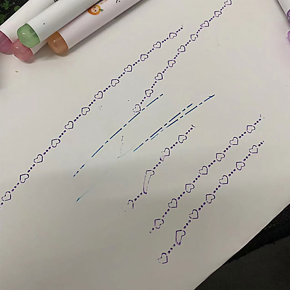 6PCS/Set  Curve Highlighter Pen Set, Tip Pens with Different Curve Shapes Fine