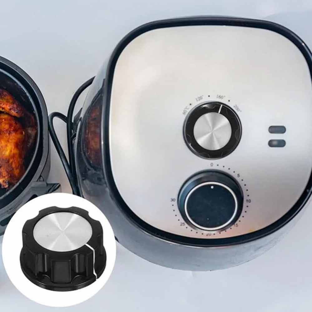 2-Pack Universal Air Fryer Timer Knob Replacement, 360° D-Shaft Control Switch Knob, Heat-Resistant