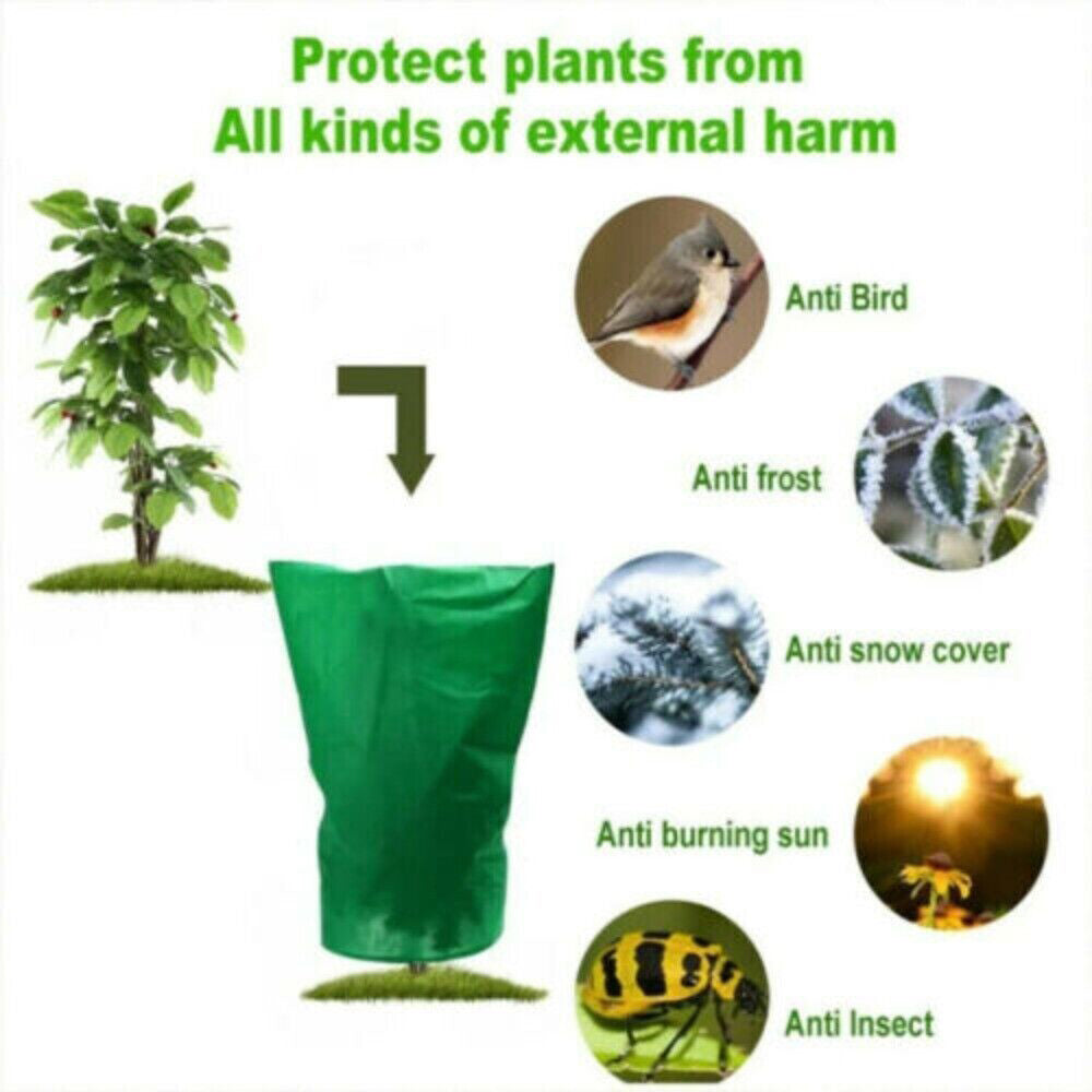 Frost Freeze Protection Bag for Garden Plants Covers Shrub Bag Reusable Green