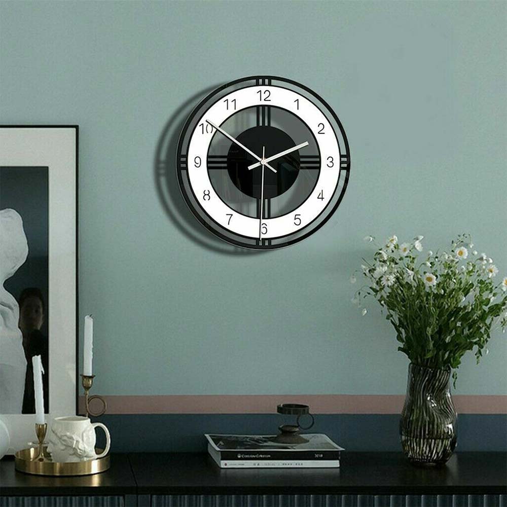 Nordic Style Wall Clock Silent Acrylic Clock Home Living Room Decor Transparent