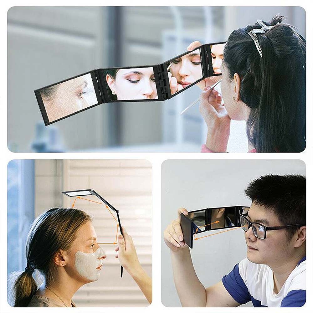 4-Way Mirror 360° Adjustable Haircut Tool - Telescopic Foldable Self Haircut Mirror
