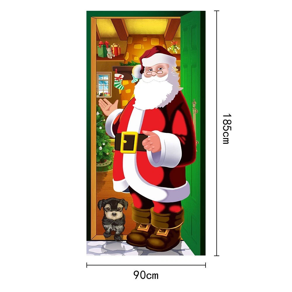 Door Hanging Christmas Cover – Window Sign Banner, 180×90cm Festive Decor