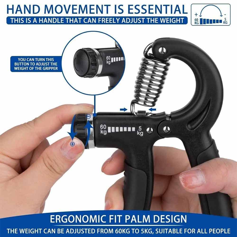 2-Pack Adjustable Hand Grip Strengthener – 5–60 kg Hand Exerciser for Forearm & Wrist