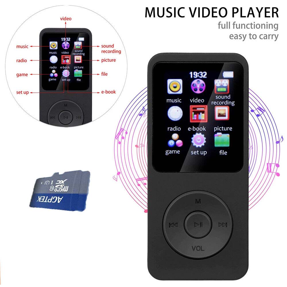 64GB MP3 MP4 Music Player 1.8" Screen Portable FM Radio Voice Recorder Gift