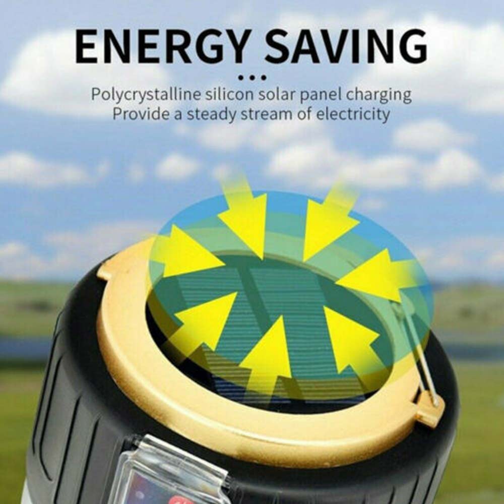 LED Solar Light + Remote Control + USB Rechargeable Tent Camping Emergency