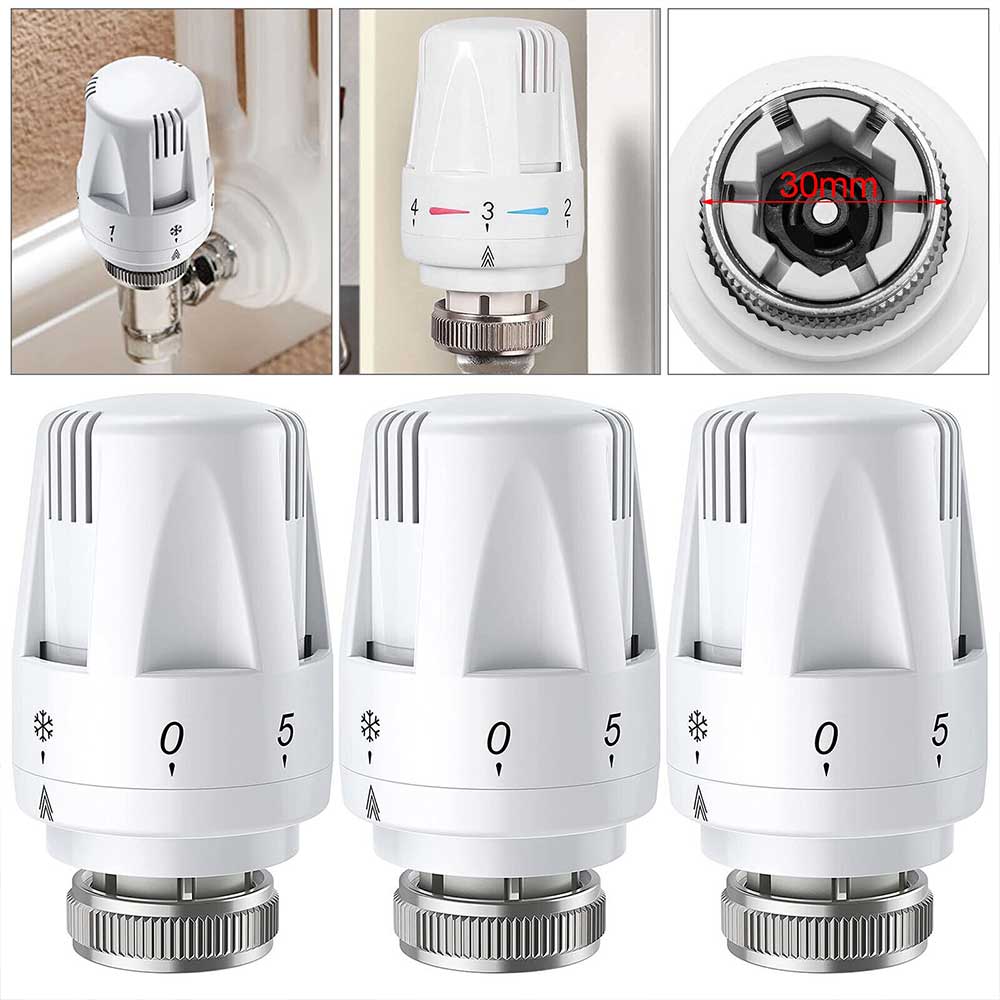 3X Thermostat Head TRV Radiator Thermostatic Heater Control Head Heating Valve