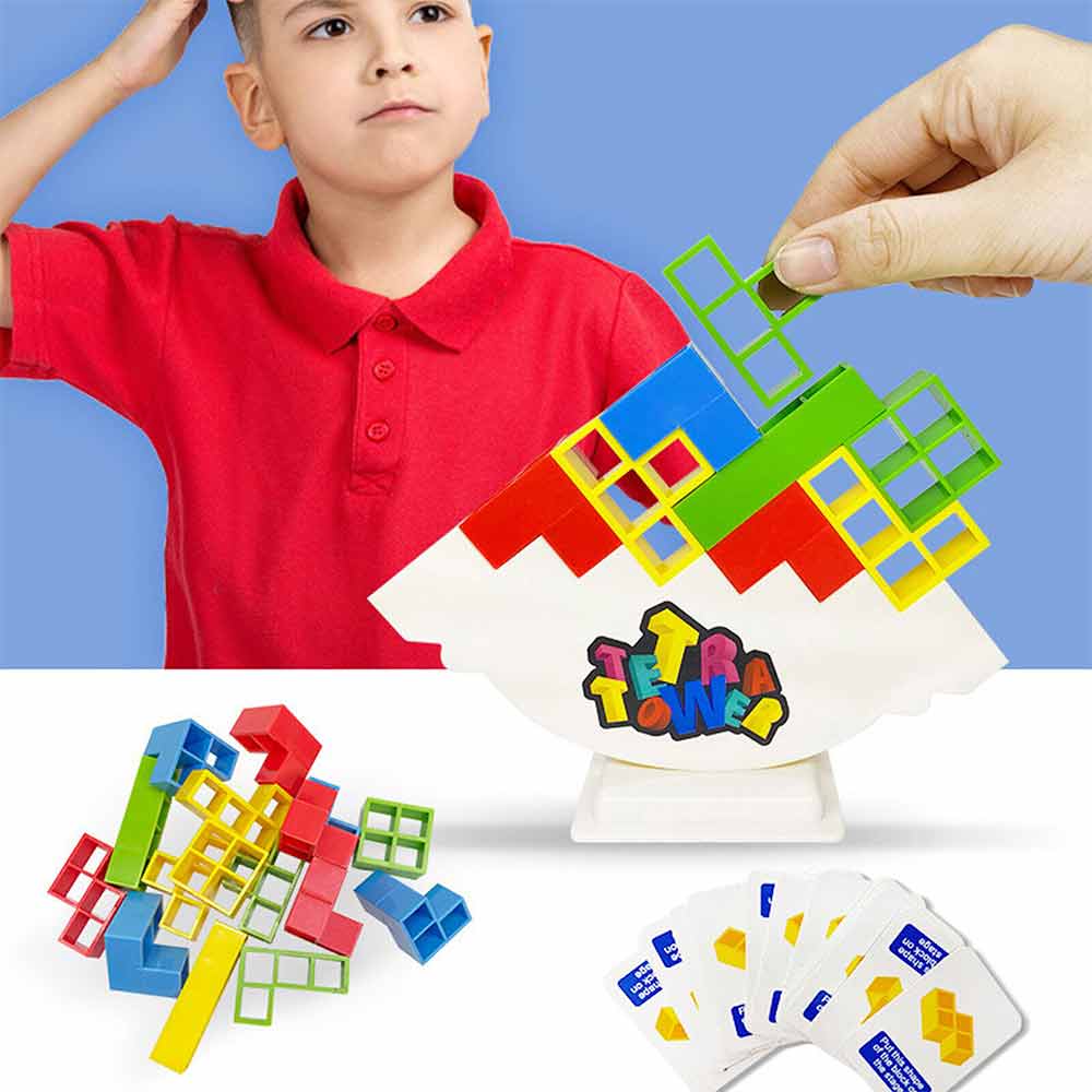 48Pcs Tetra Tower Balance Stacking Blocks Game Team Toys Gifts for Kids Adults