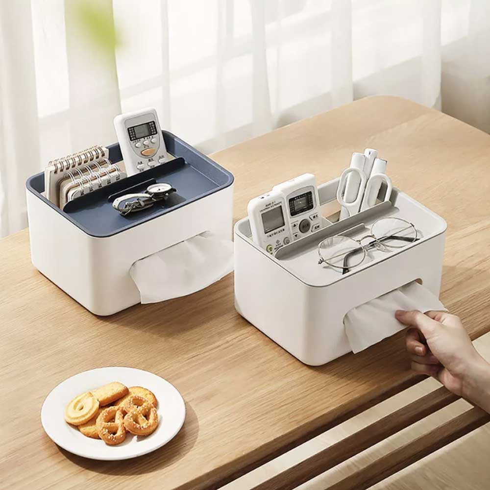 Rectangular Tissue Box Multifunctional Tissue Box Napkin Holder for Living Room