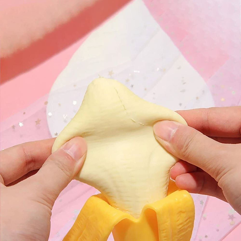 2-Pack Peeled Banana Squishy – Stress Relief Toy, Slow Rising Simulation Play