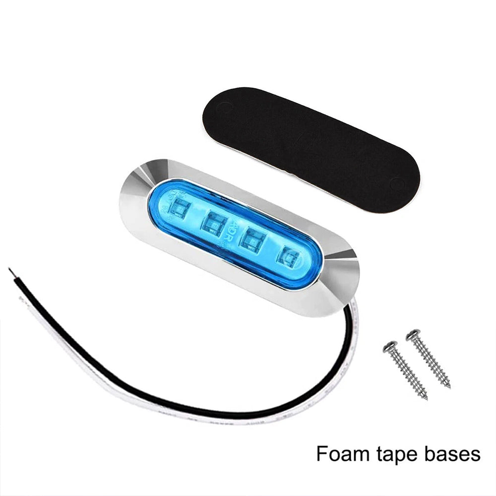 4x Marine Boat LED Courtesy Lights Cabin Deck Walkway Stair Light Blue 12V -24V