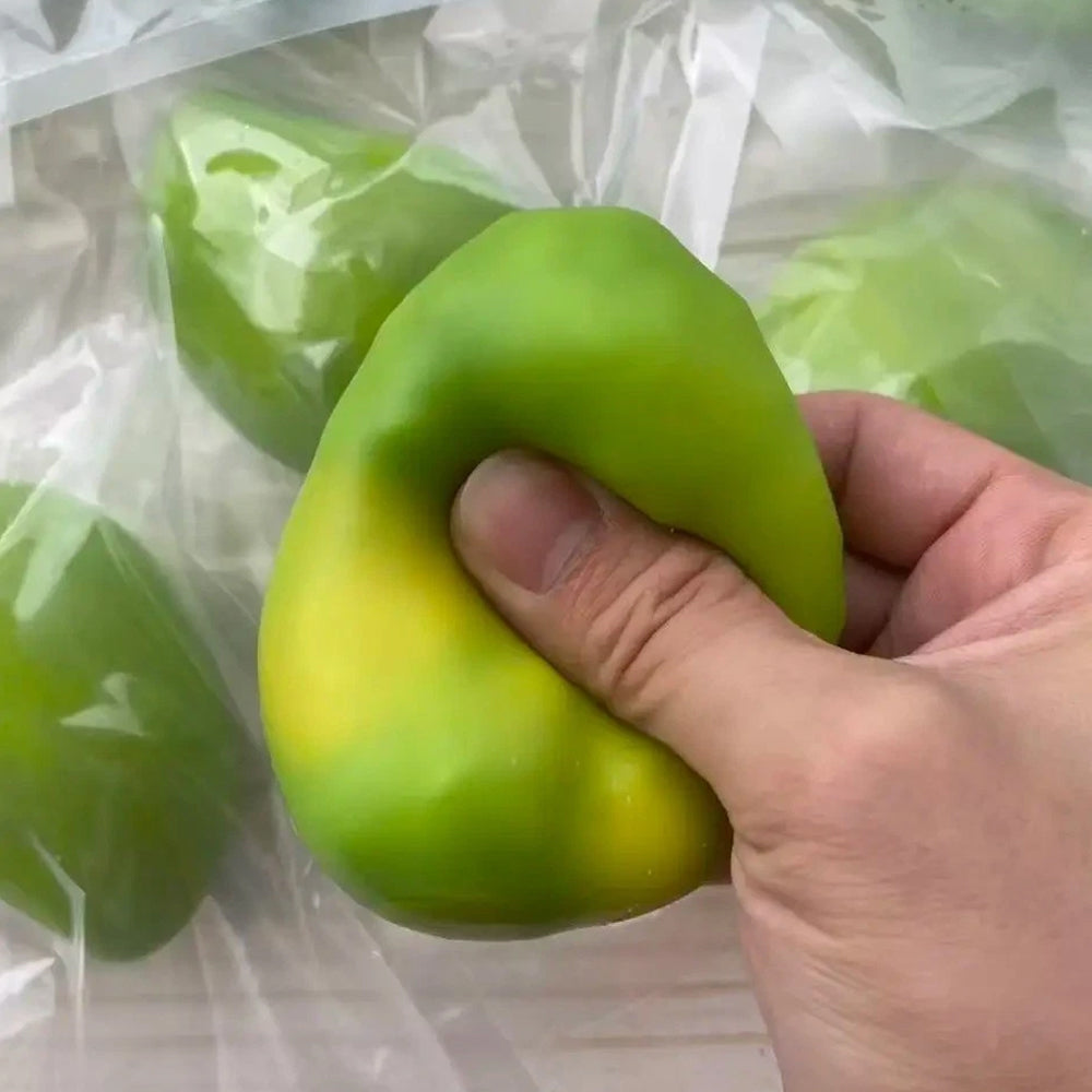 2PCS Squishy Mango Fidget Toy – Color Changing Stress Ball, Handmade ASMR Sensory Gift