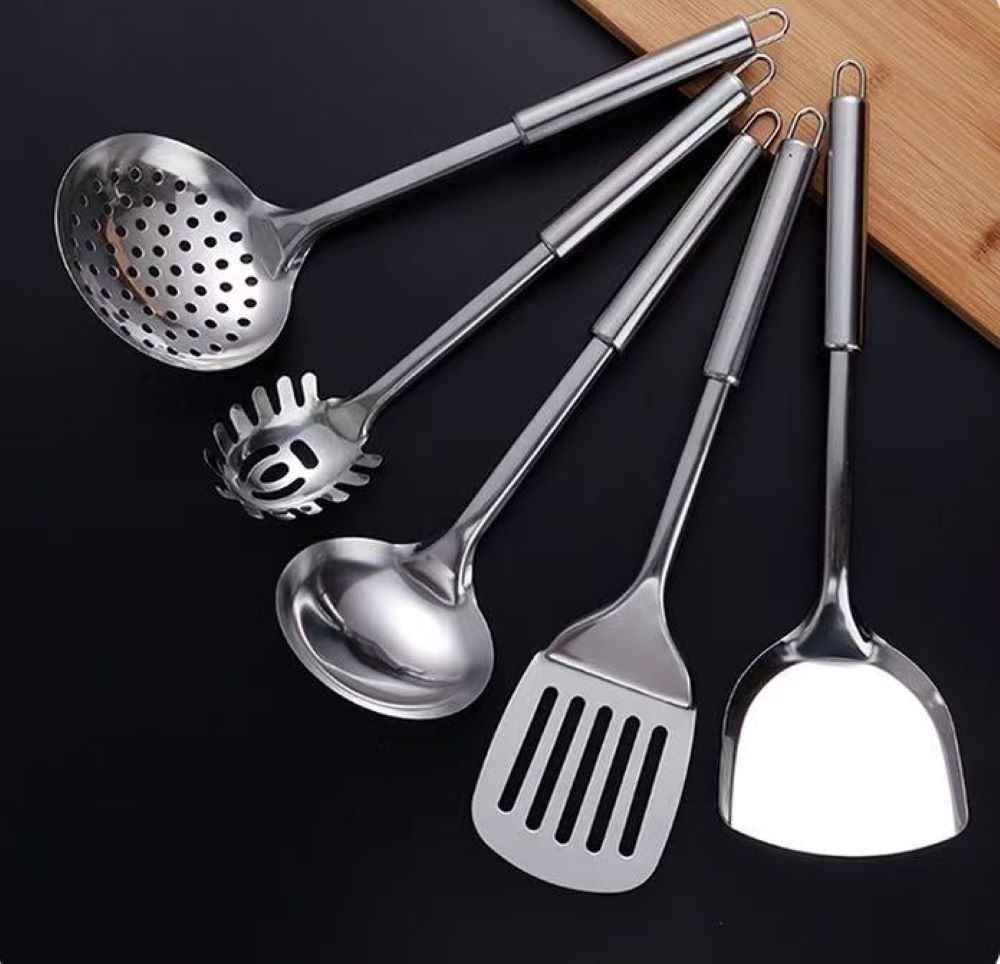 10-Piece Stainless Steel Cookware Set – Cooking Utensils, Serving Spoons & Kitchen Tools