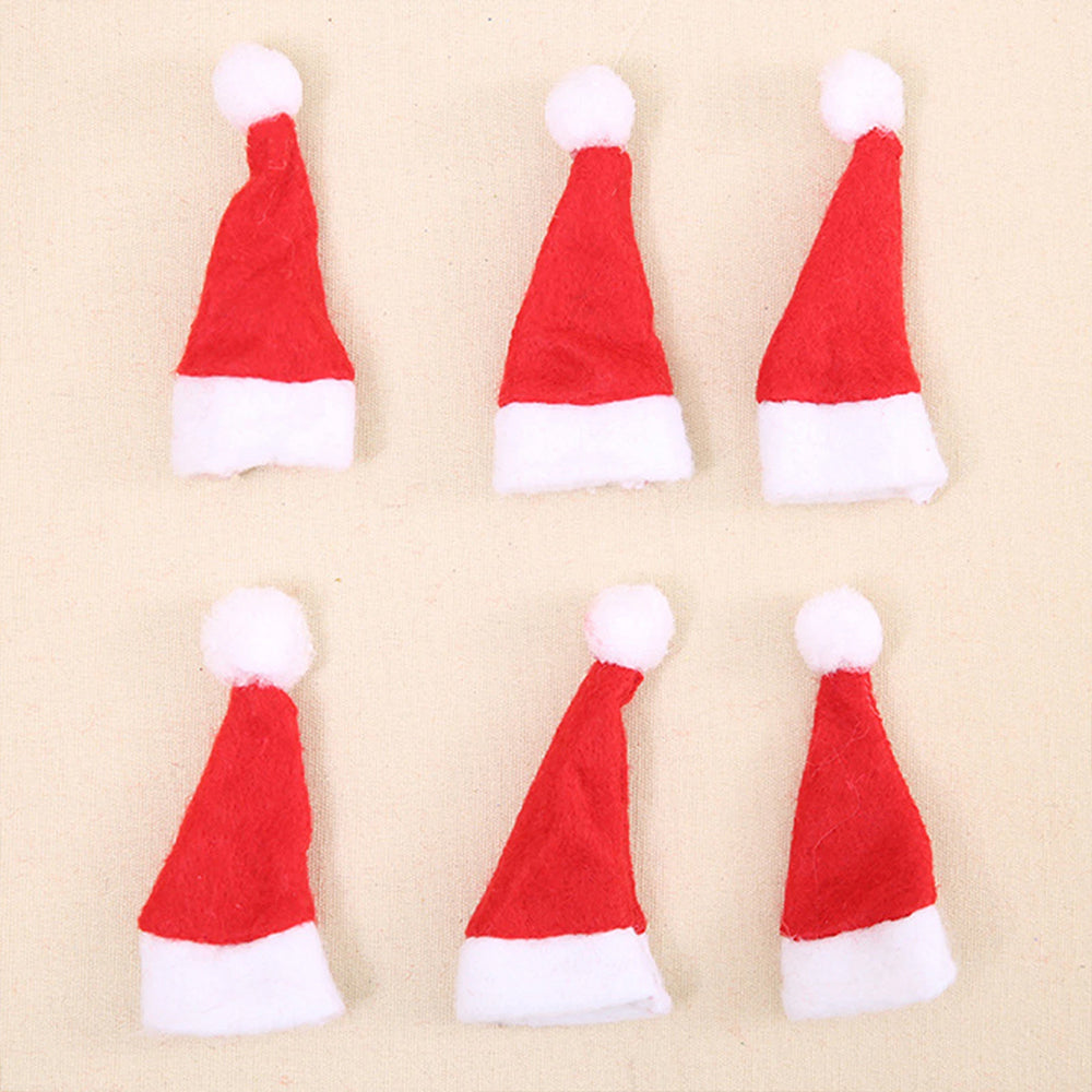 20PCS Christmas Mini Santa Hats - Lollipop & Candy Cane Covers Xmas Party Decor