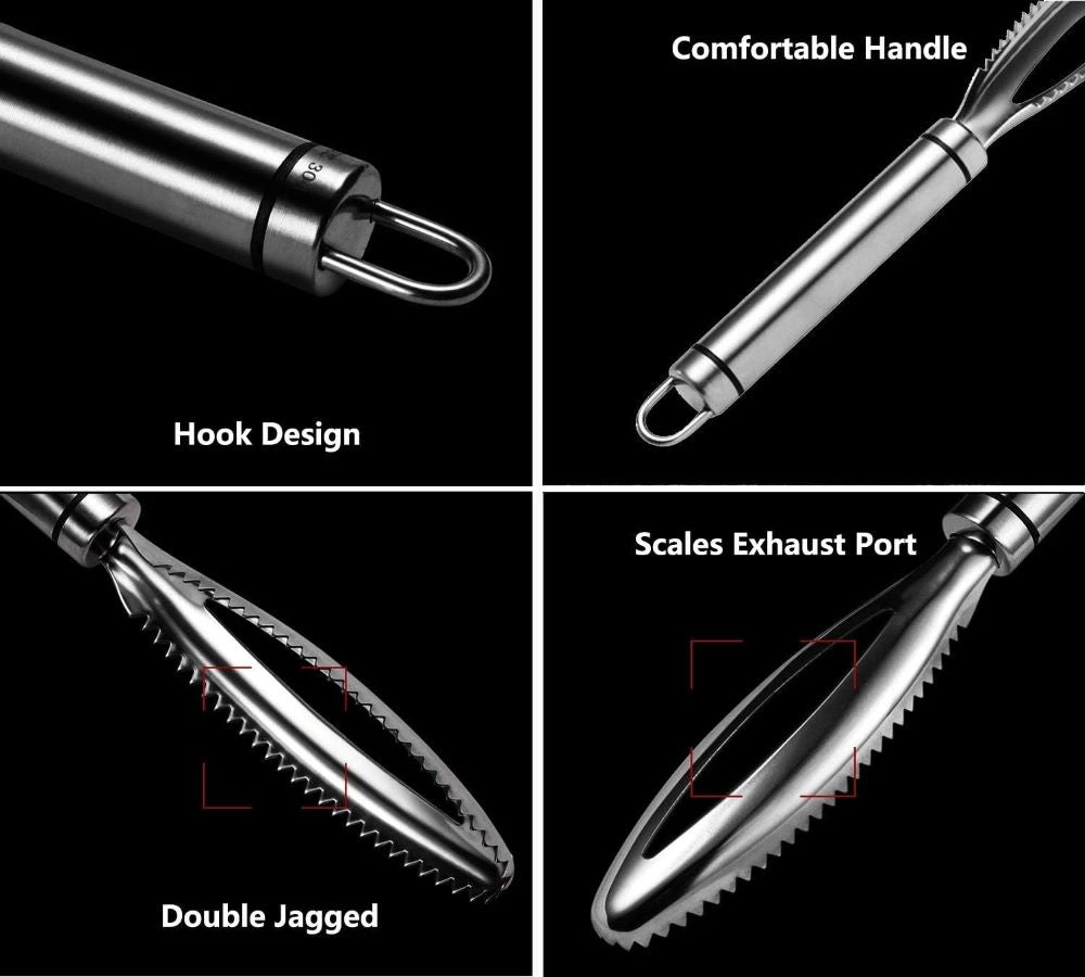 Multifunctional Kitchen Scaling Tool – 304 Stainless Steel Fish Scaler for Easy Cleaning