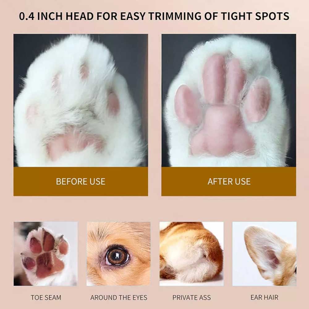 Dog Paw Trimmer Electric Cat Pads Clippers Cordless Pet Hair Clippers Shaver USB Charging
