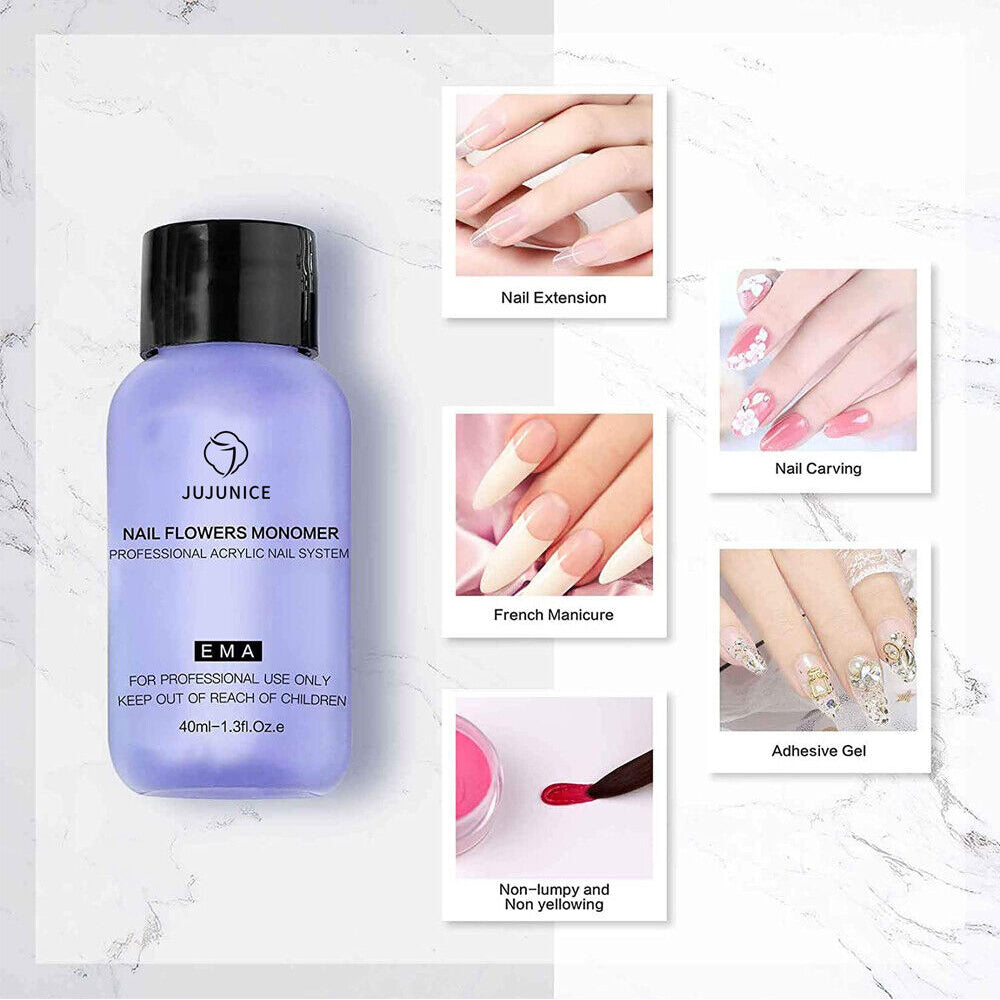 10pcs/Set Nail Art Kit Tip Acrylic Powder Liquid Monomer Extension Manicure Tool