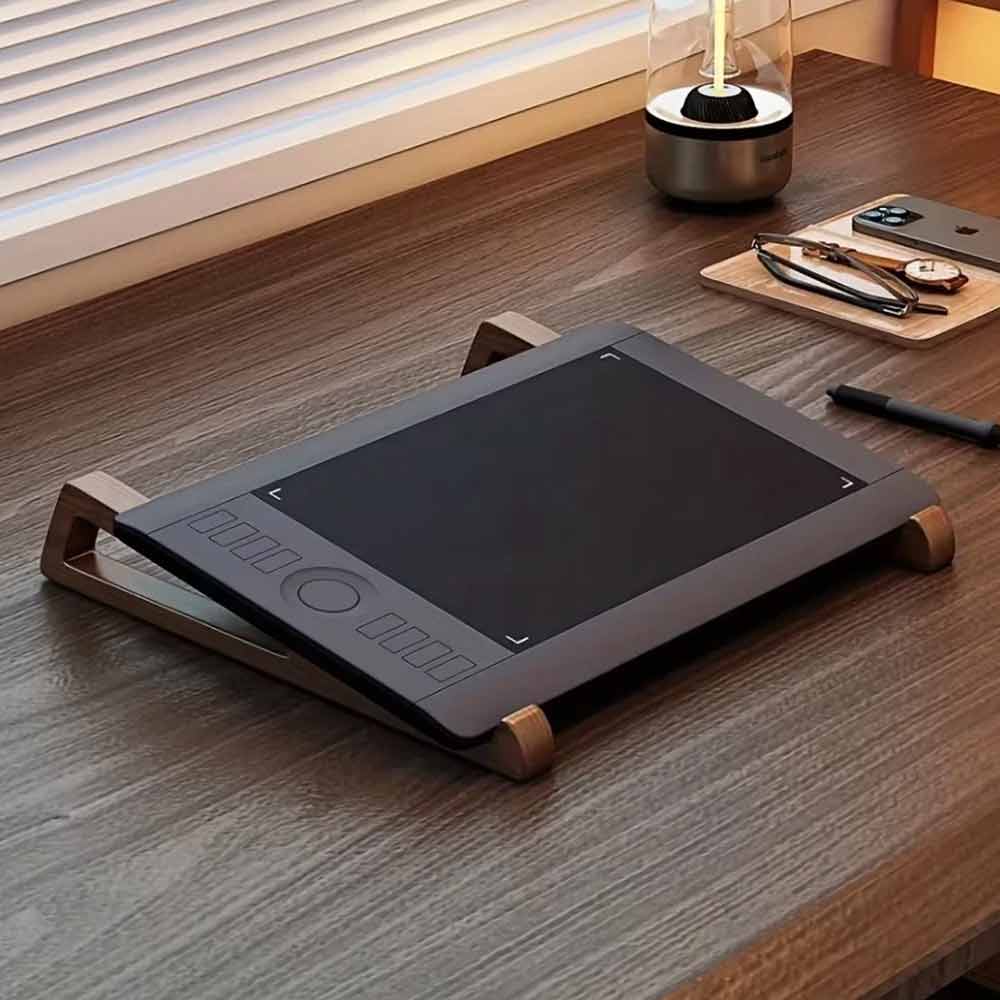 2-Pack Portable Foldable Wooden Laptop Stand – Ergonomic 12° Adjustable Angle