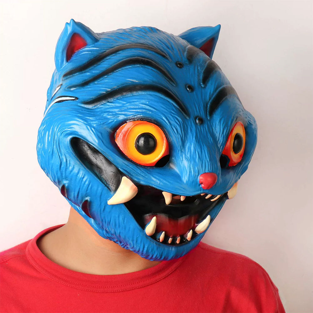 KPop Demon Hunter Latex Derpy Tiger Face Mask for Costume Party Cosplay Fancy Dress