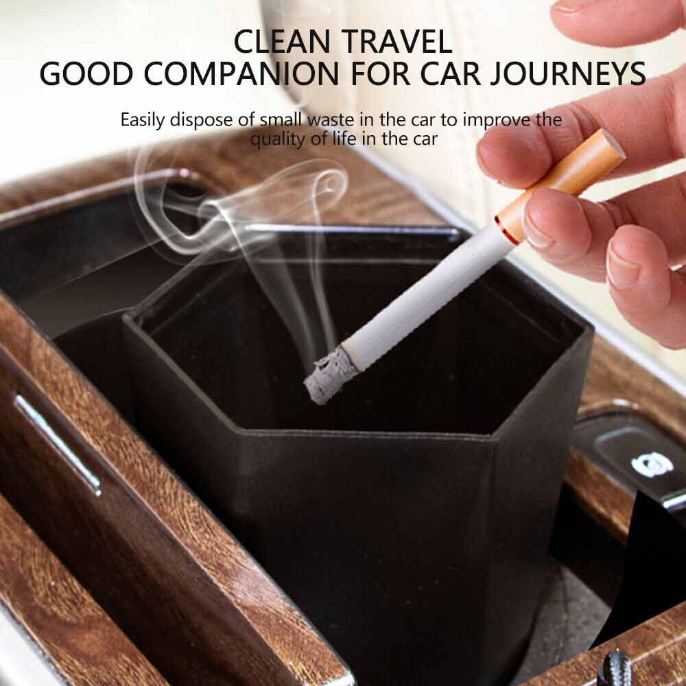 Mini Car Trash Can Bin Push with Lid Car Portable Garbage Can Car Accessories