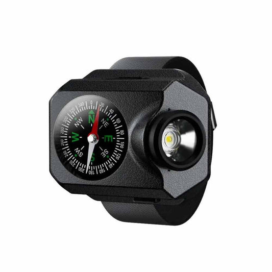 2in1 Wrist Light Mini Camping Compass Outdoor LED Running Light USB Rechargeable