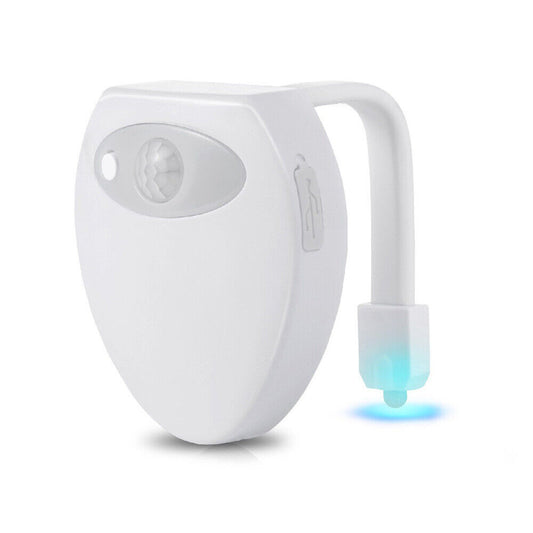USB Rechargeable LED Toilet Bowl Night Light 16 Colors Waterproof Motion Sensor