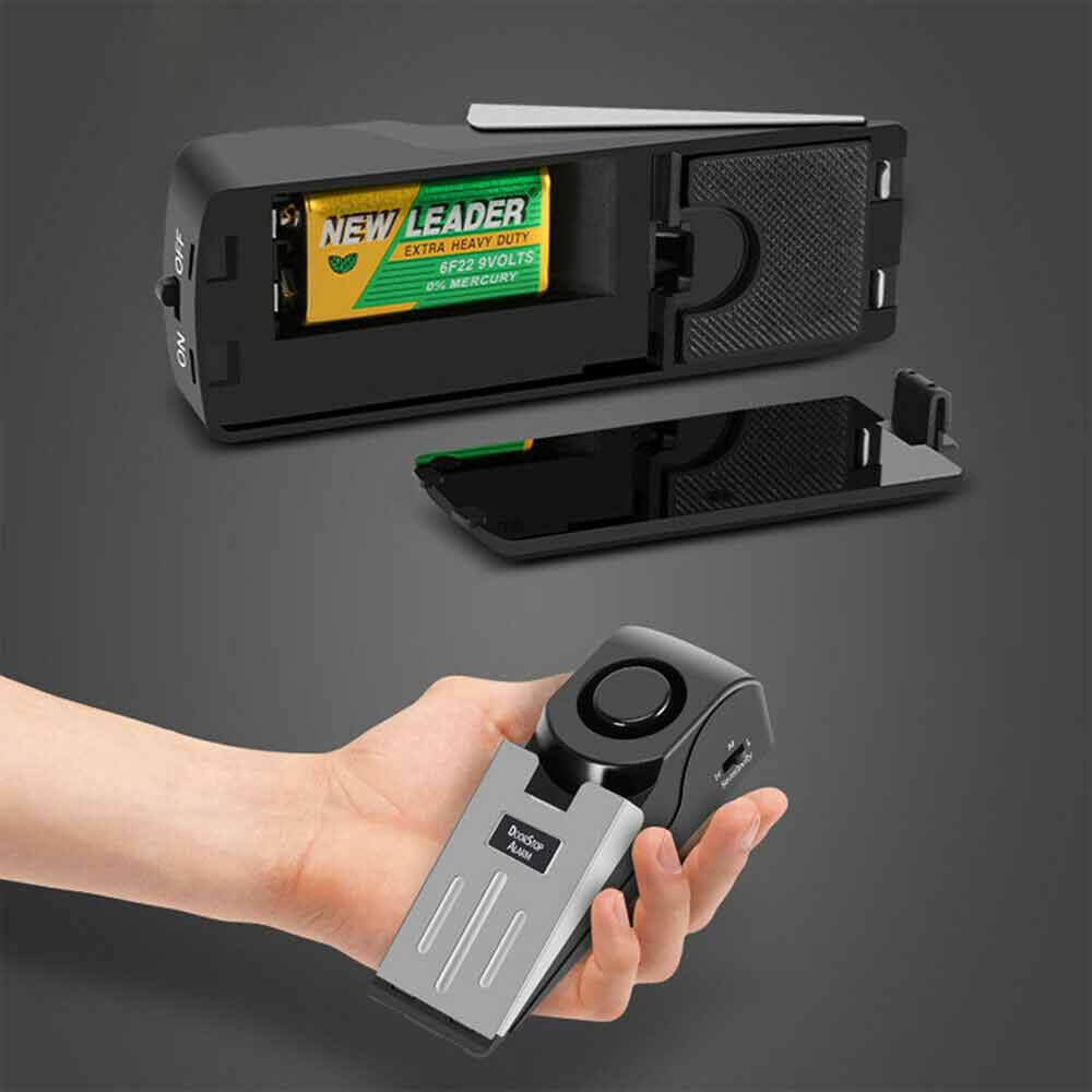 Home Security Wedge Door Stop Alarm System Device Intruder Alert Detection