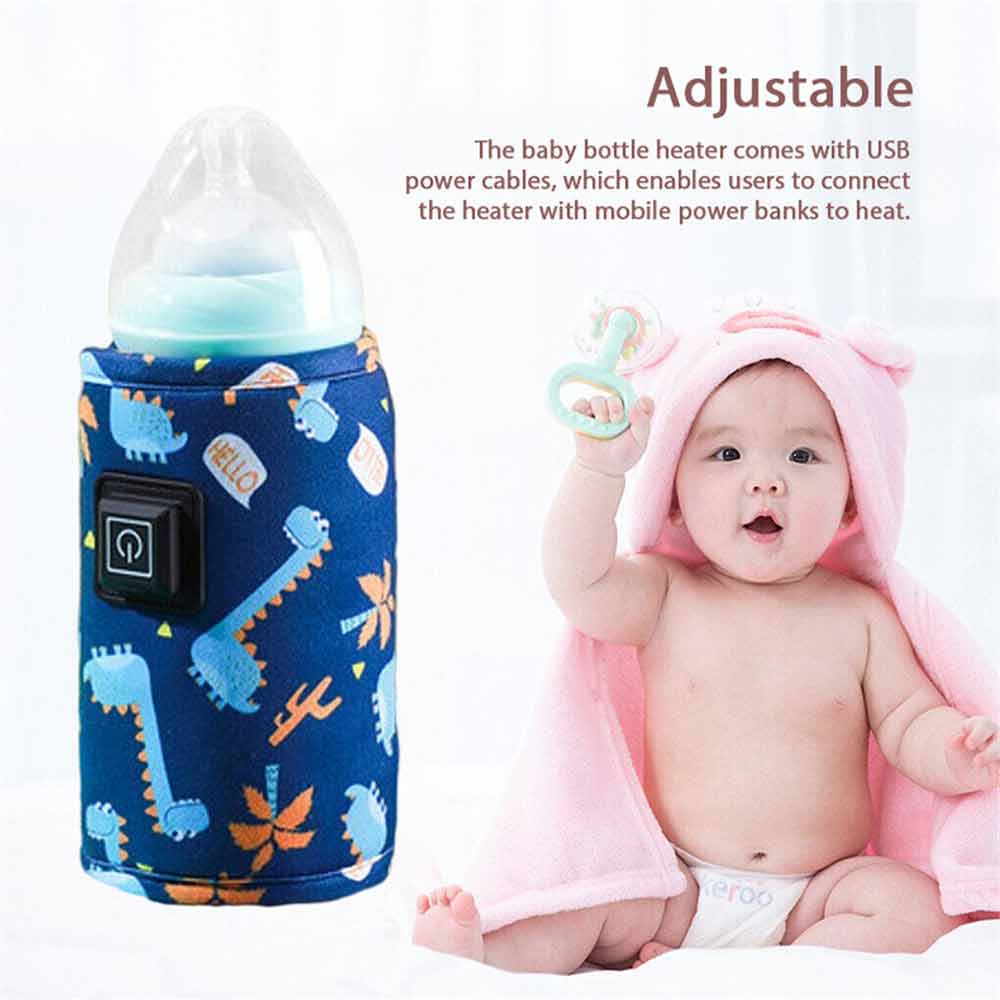 Baby Bottle Warmer Bag Thermostat Portable Travel Milk Feeding Heater USB Pouch