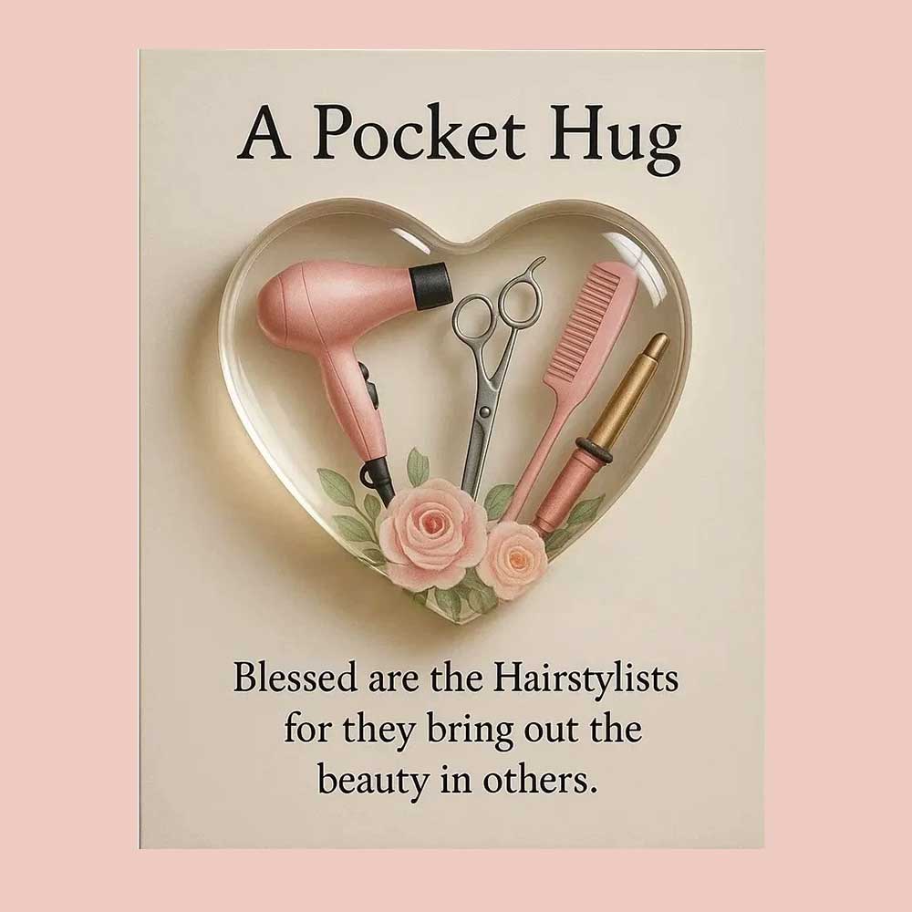 A Pocket Hug for Hairstylists - Mini Hair Tool Heart Ornament & Appreciation Gift
