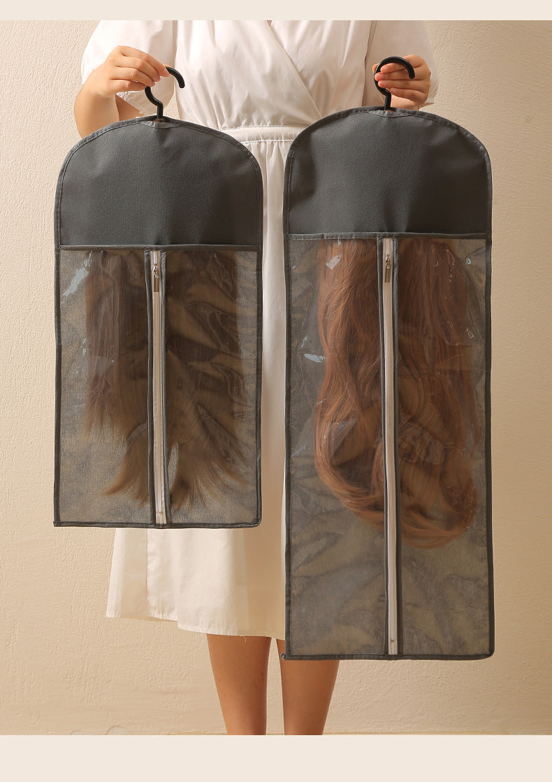 Hair Extension Storage Bag - Dust Proof Wig Hanging Bag with Hanger