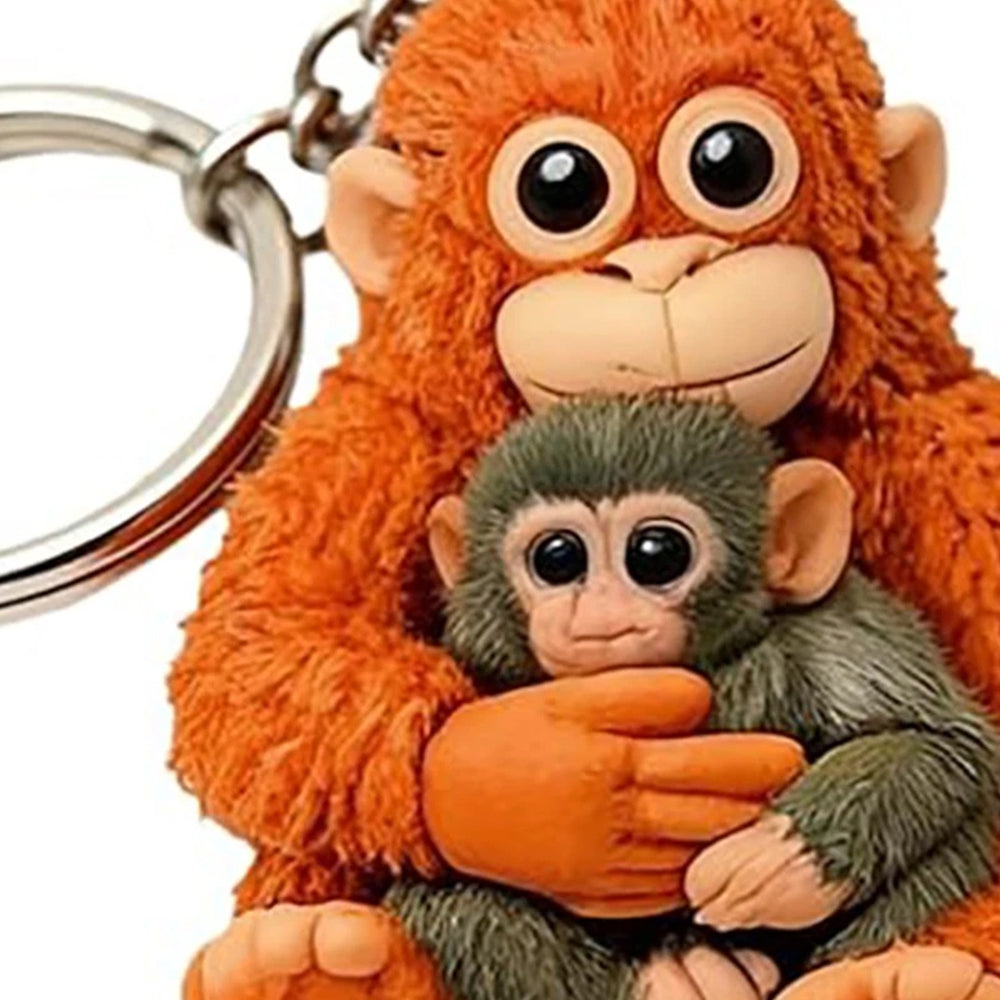 The Monkey Keychain - 3D Printed Holding Plush Toy Hanging Keychain